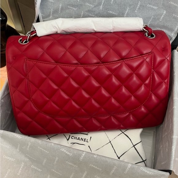 🖤SOLD ON WEBSITE🖤100% authentic CHANEL classic jumbo double flap red lambskin - Picture 8 of 9